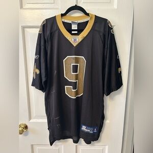 NFL Football Jersey Drew Brees New Orleans Saints  Mens XL Black Gold Number 9